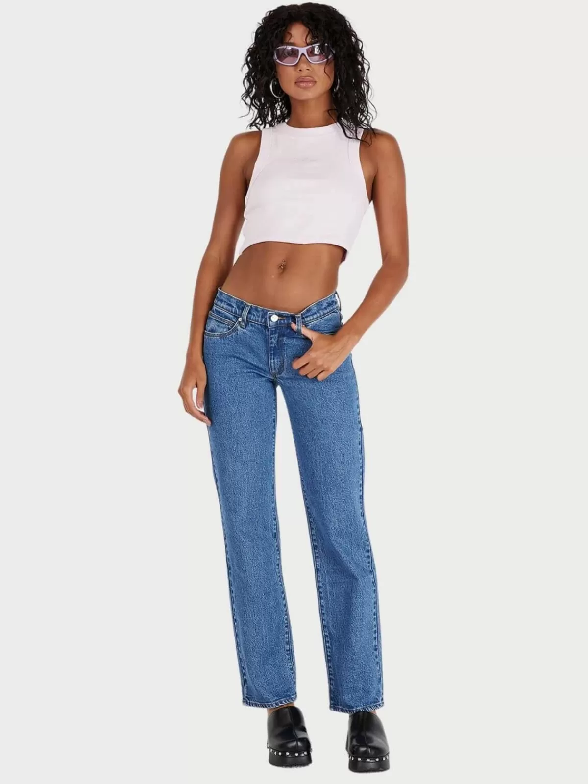 Abrand Denim | A 99 Low Straight - Harley | Mid Vintage Blue