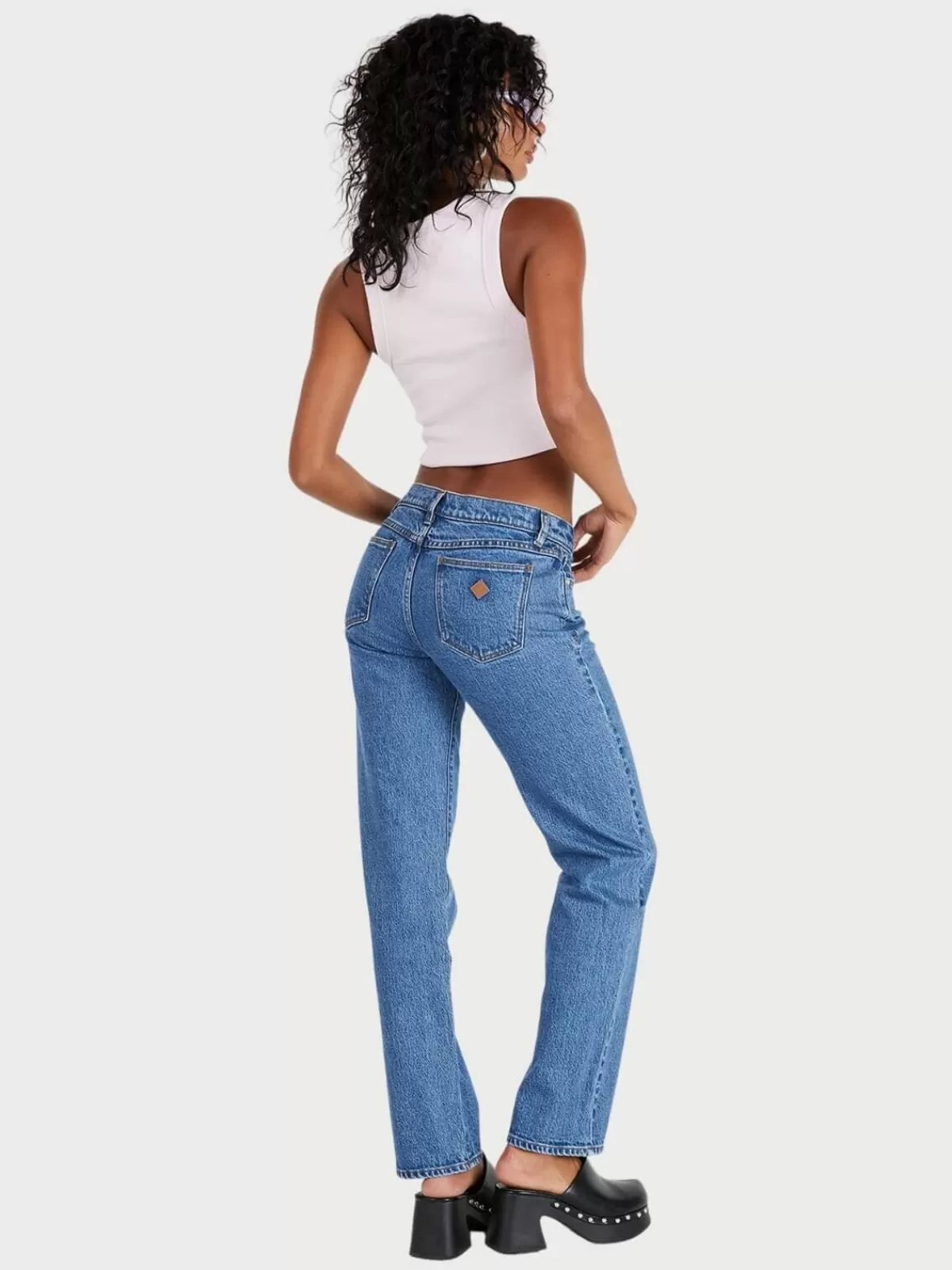 Abrand Denim | A 99 Low Straight - Harley | Mid Vintage Blue