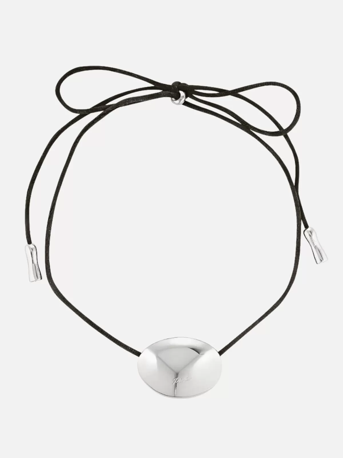 Porter Necklaces | Jewellery | Bean Cord Pendant - Ebony/Silver