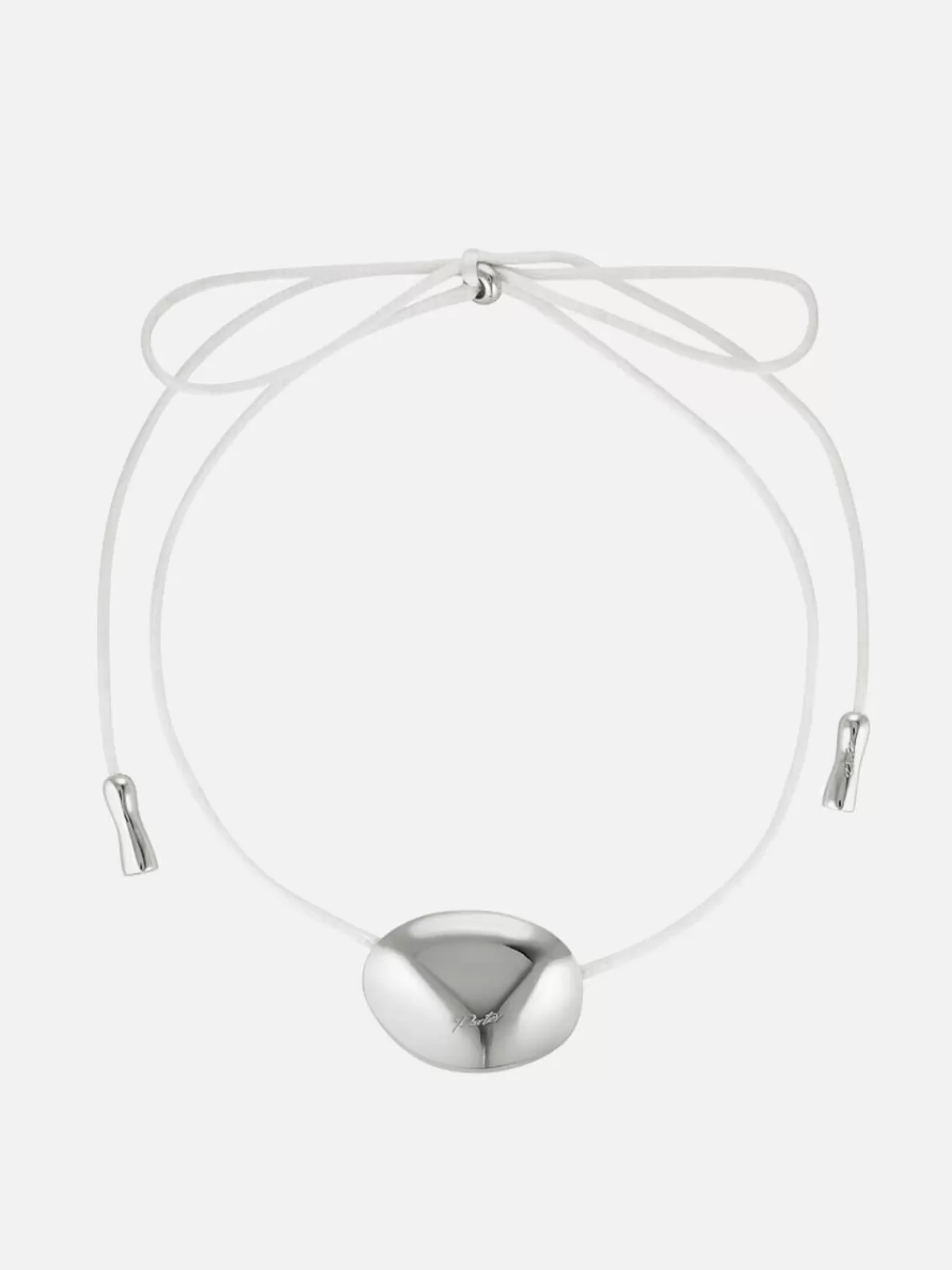 Porter Necklaces | Jewellery | Bean Cord Pendant - Ivory/Silver