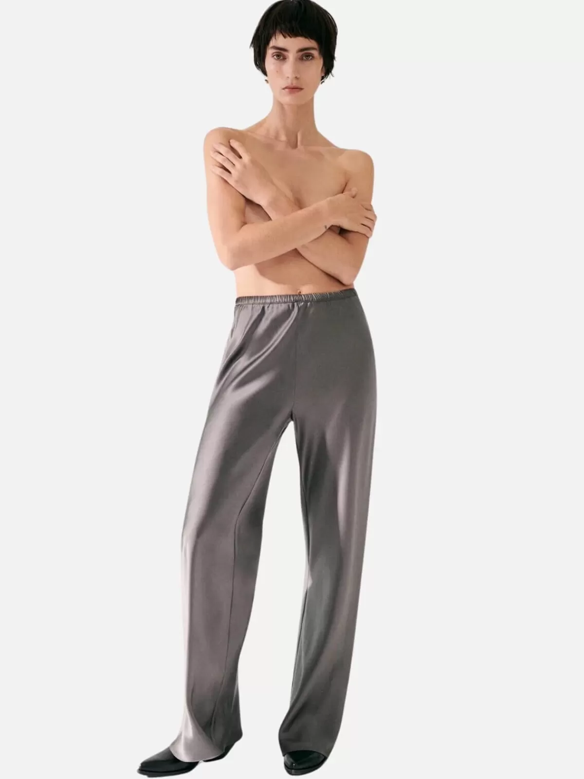 Silk Laundry Pants | Sets | Bias Cut Pants - Grey Pearl