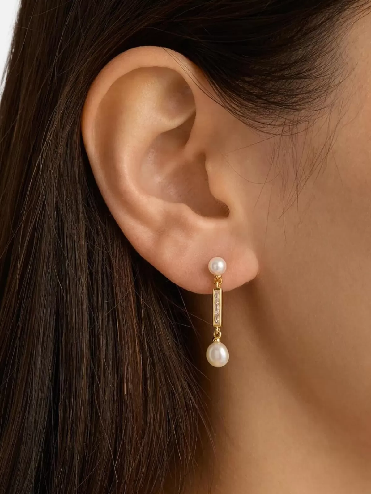 By Charlotte Earrings | Jewellery | Breathe Pearl Drop Earrings - 18k Gold