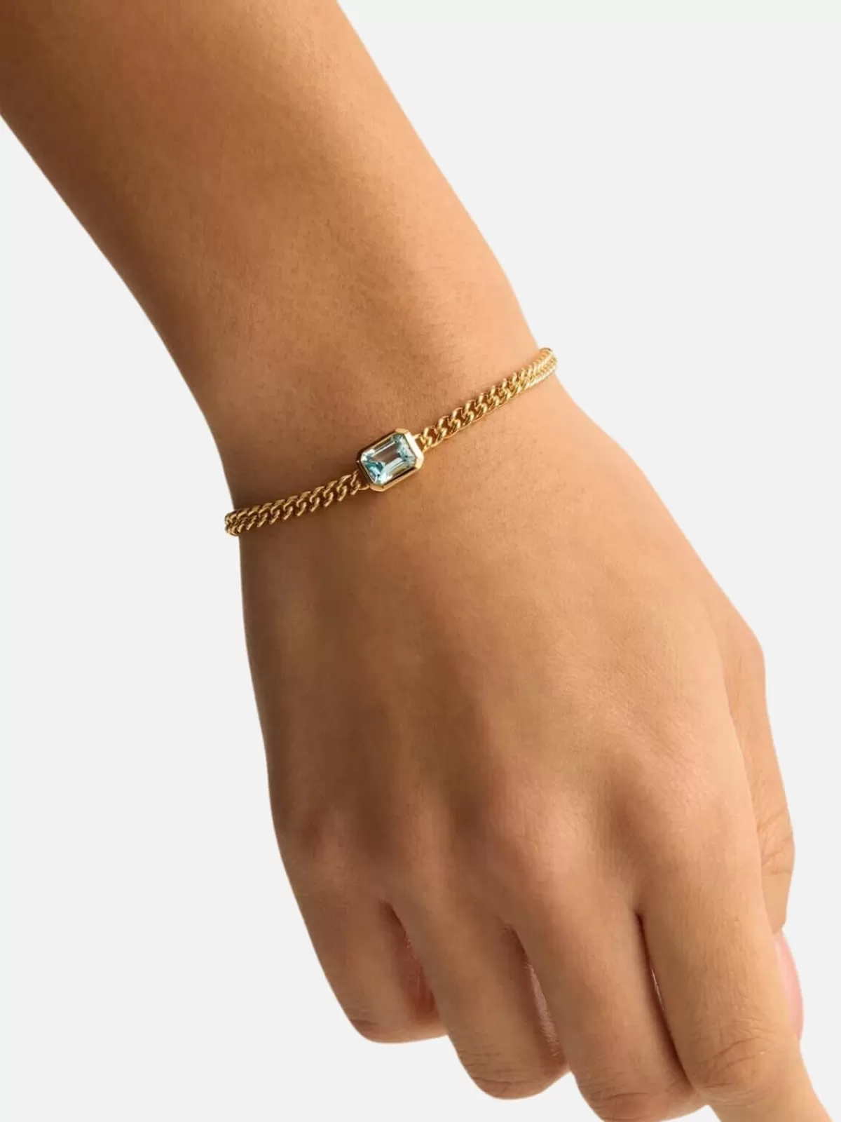 By Charlotte Bracelets & Bangles | Jewellery | Calm Your Soul Topaz Curb Bracelet - 18k Gold