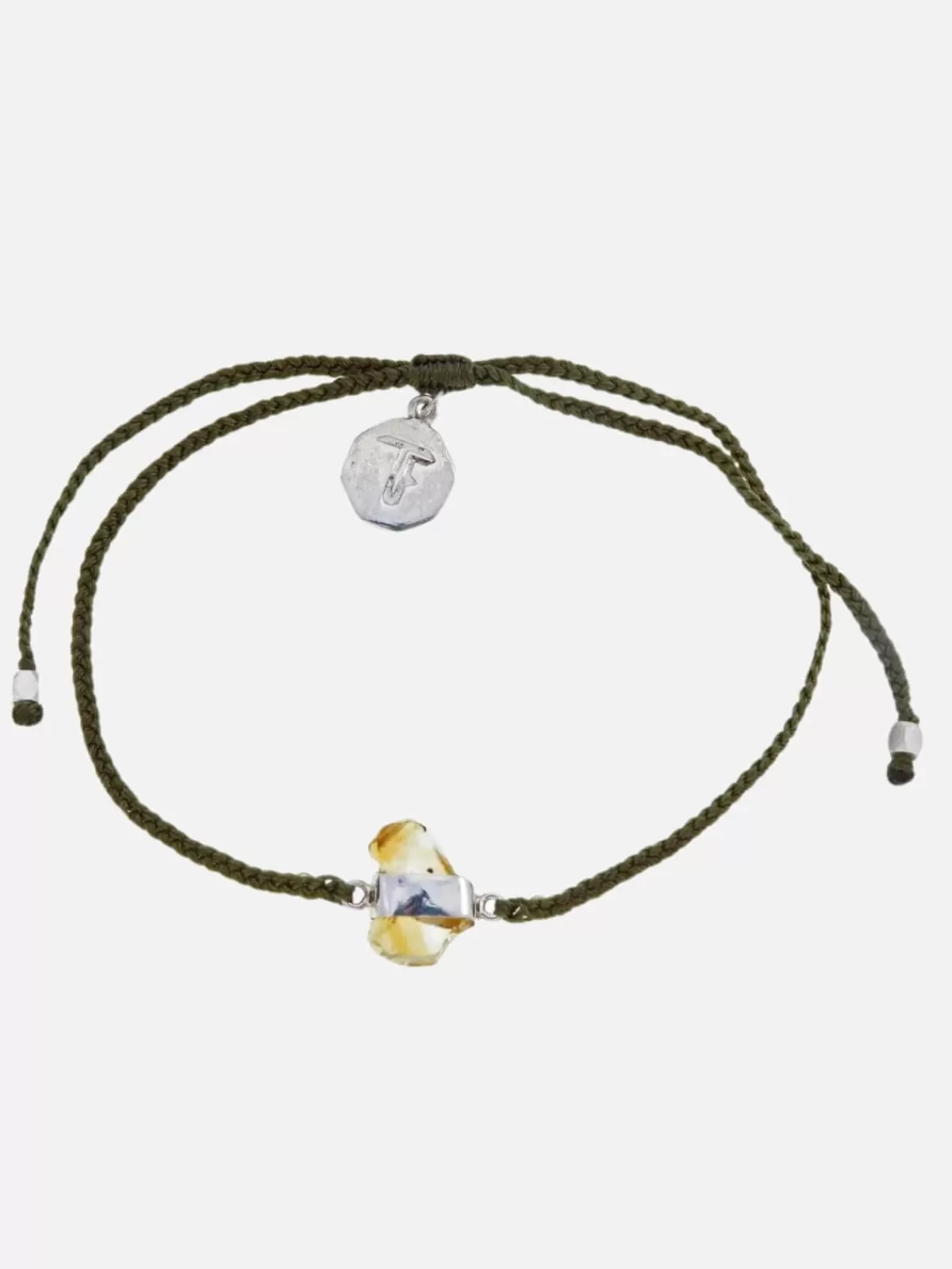 Tiger Frame Bracelets & Bangles | Jewellery | Citrine Crystal Bracelet - Olive Green/Silver