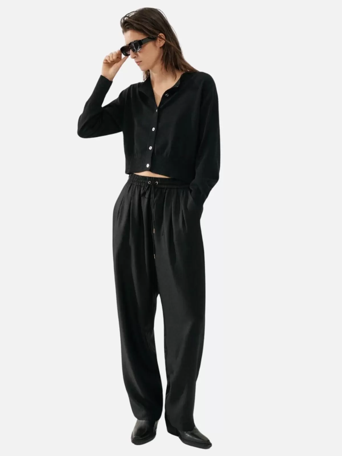 Silk Laundry Jumpers & Knitwear | Dresses & Jumpsuits | Cropped Cardigan - Black