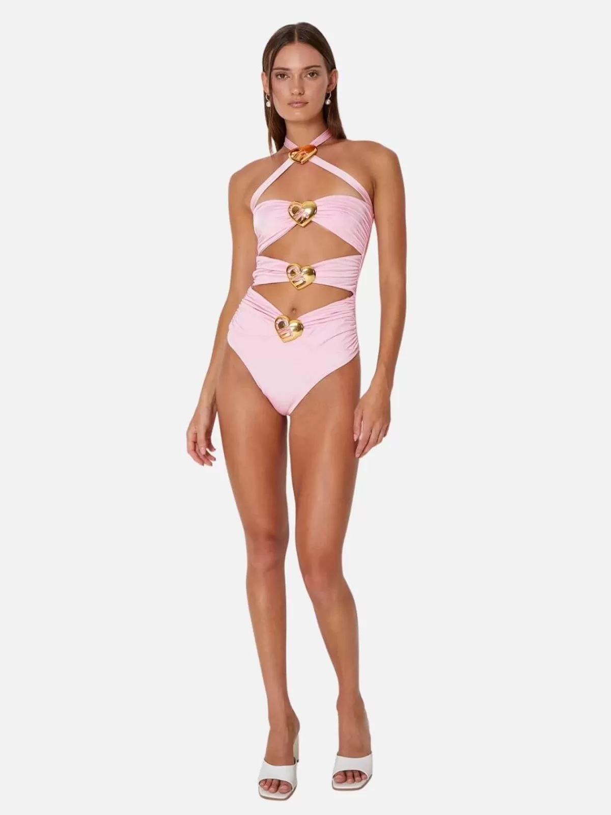 Cin Cin Sets | Swimwear | Diamond Heart Cut Out Swimsuit - Ballet Pink