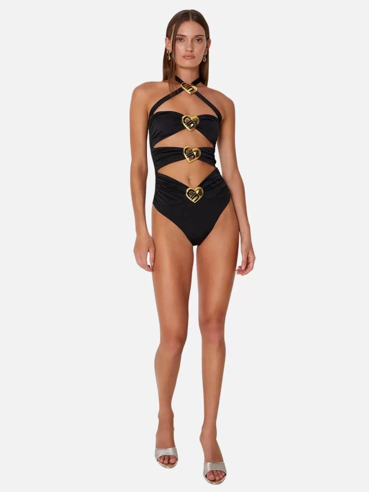 Cin Cin Sets | Swimwear | Diamond Heart Cut Out Swimsuit - Black