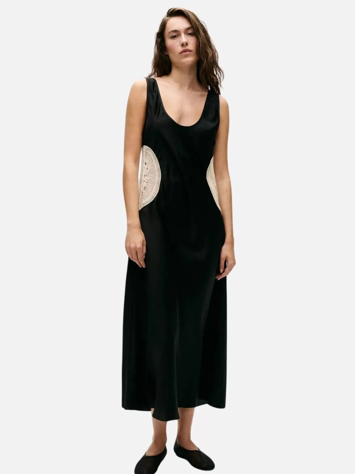 Silk Laundry Dresses & Jumpsuits | Doilies Scoop Neck Dress - Black