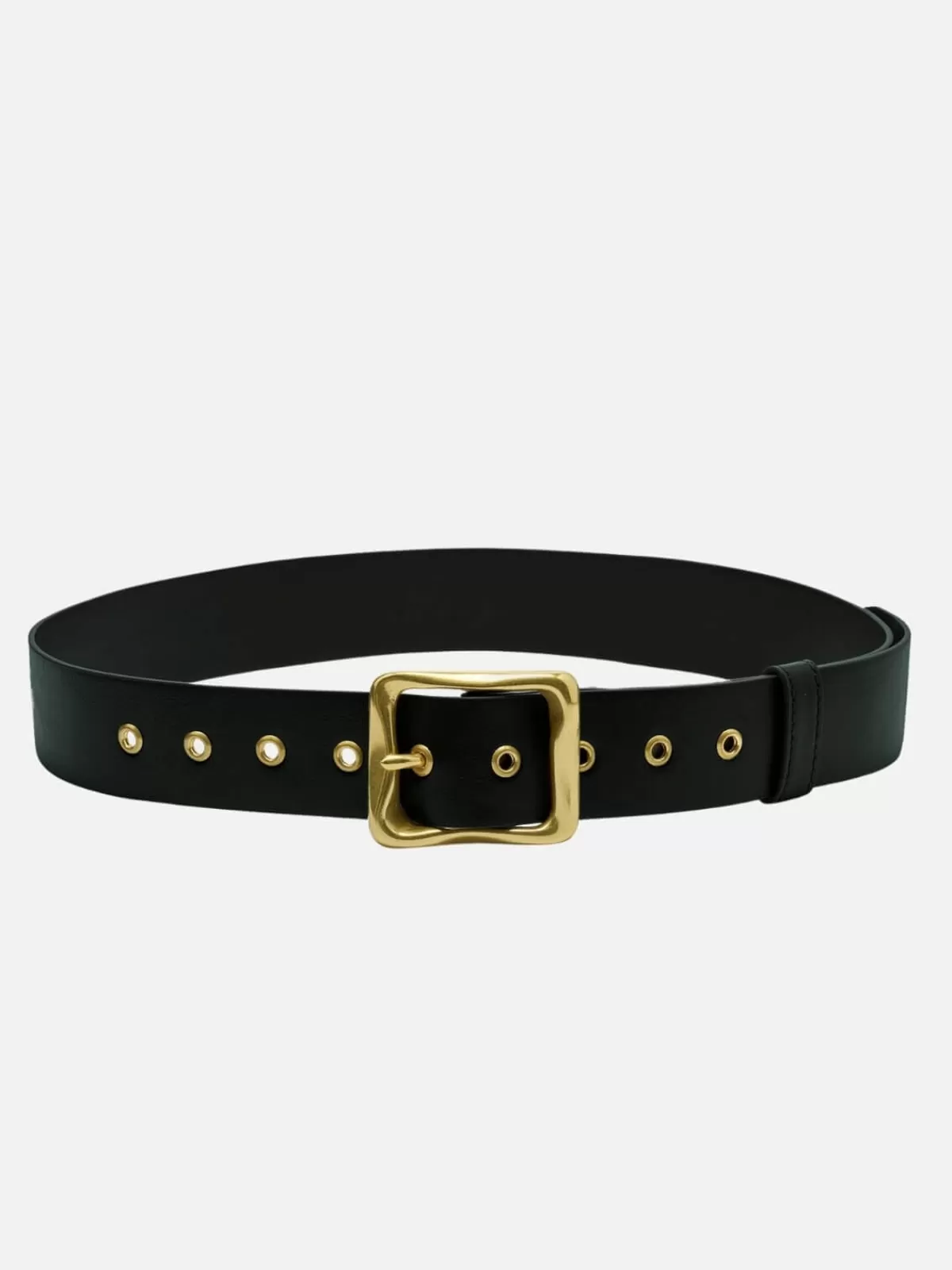 Brie Leon Belts | Everyday Buckle Belt - Black/Gold