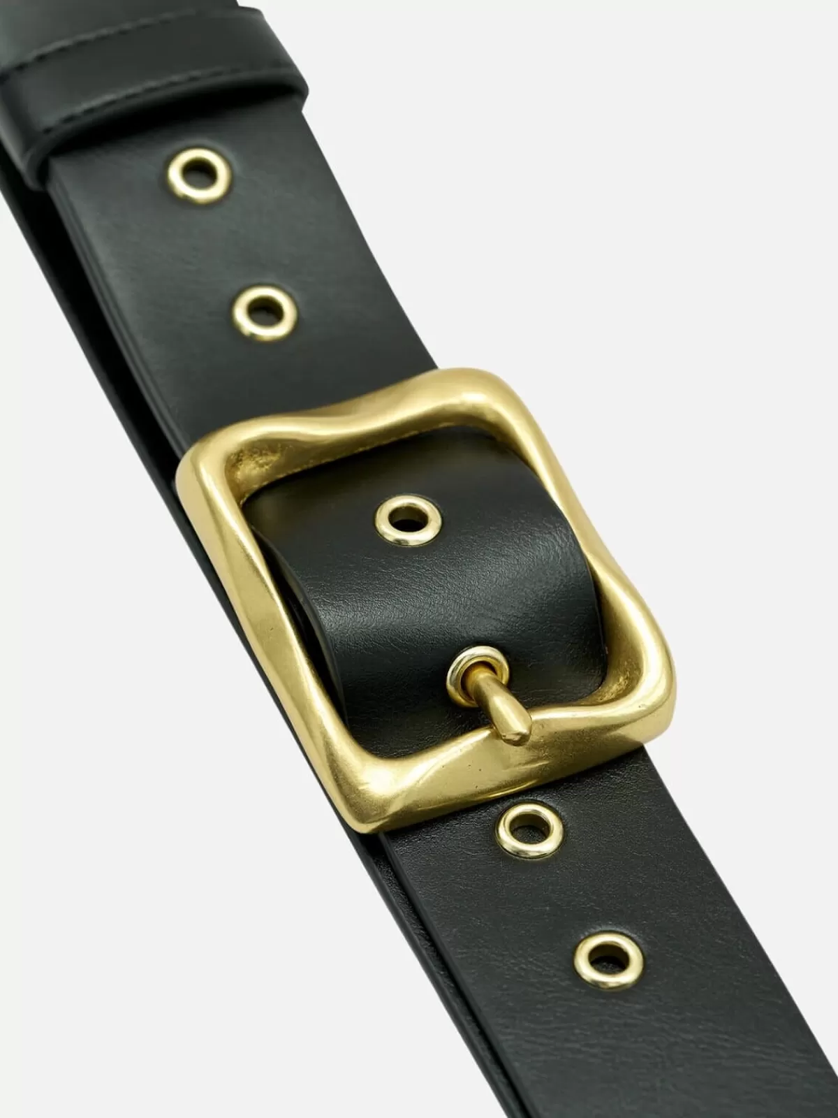 Brie Leon Belts | Everyday Buckle Belt - Black/Gold