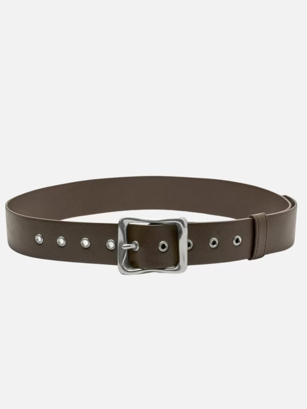 Brie Leon Belts | Everyday Buckle Belt - Chocolate/Silver