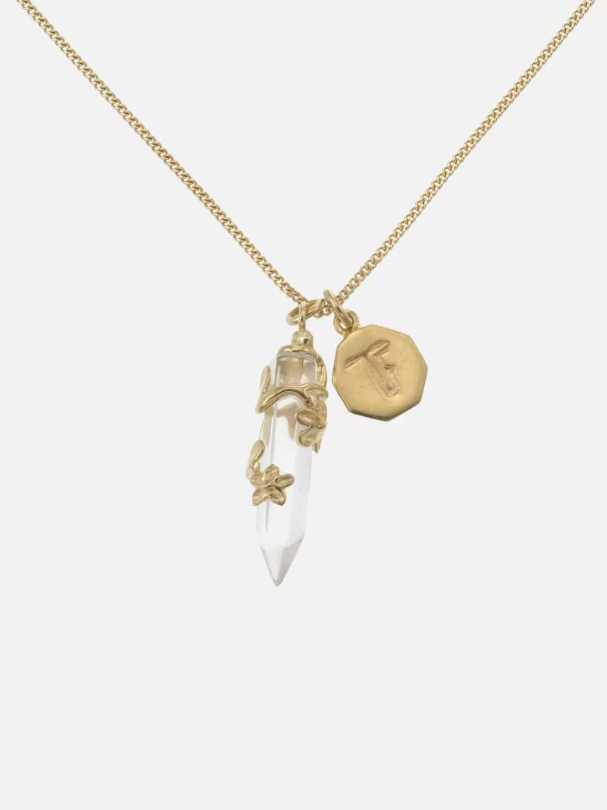 Tiger Frame Necklaces | Jewellery | Flowering Vine Necklace - Clear Quartz/Gold