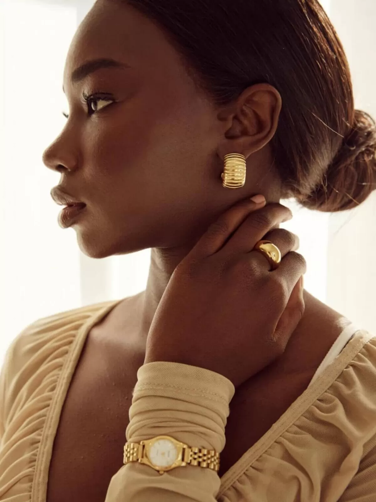 Cendre Earrings | Frankie Hoop Earrings - Gold