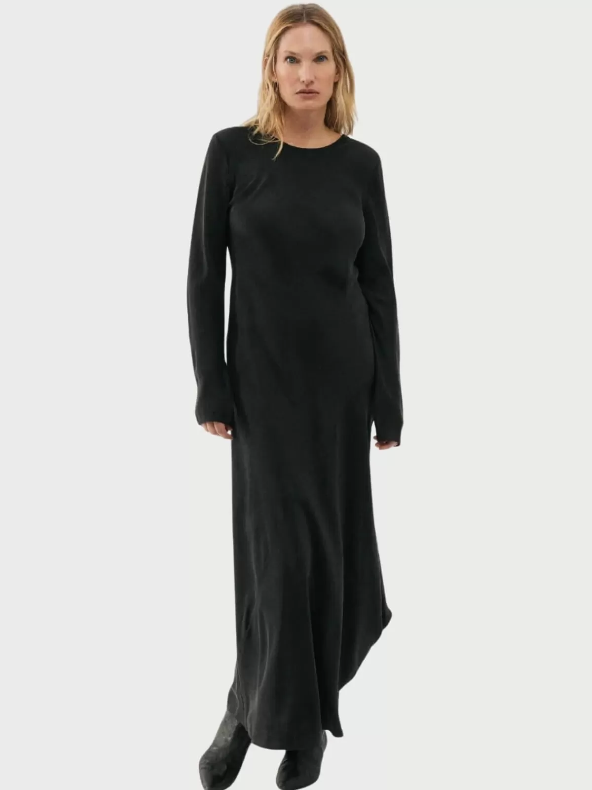 Silk Laundry Gifts & Home | Dresses & Jumpsuits | Full Sleeve Bias Dress - Black