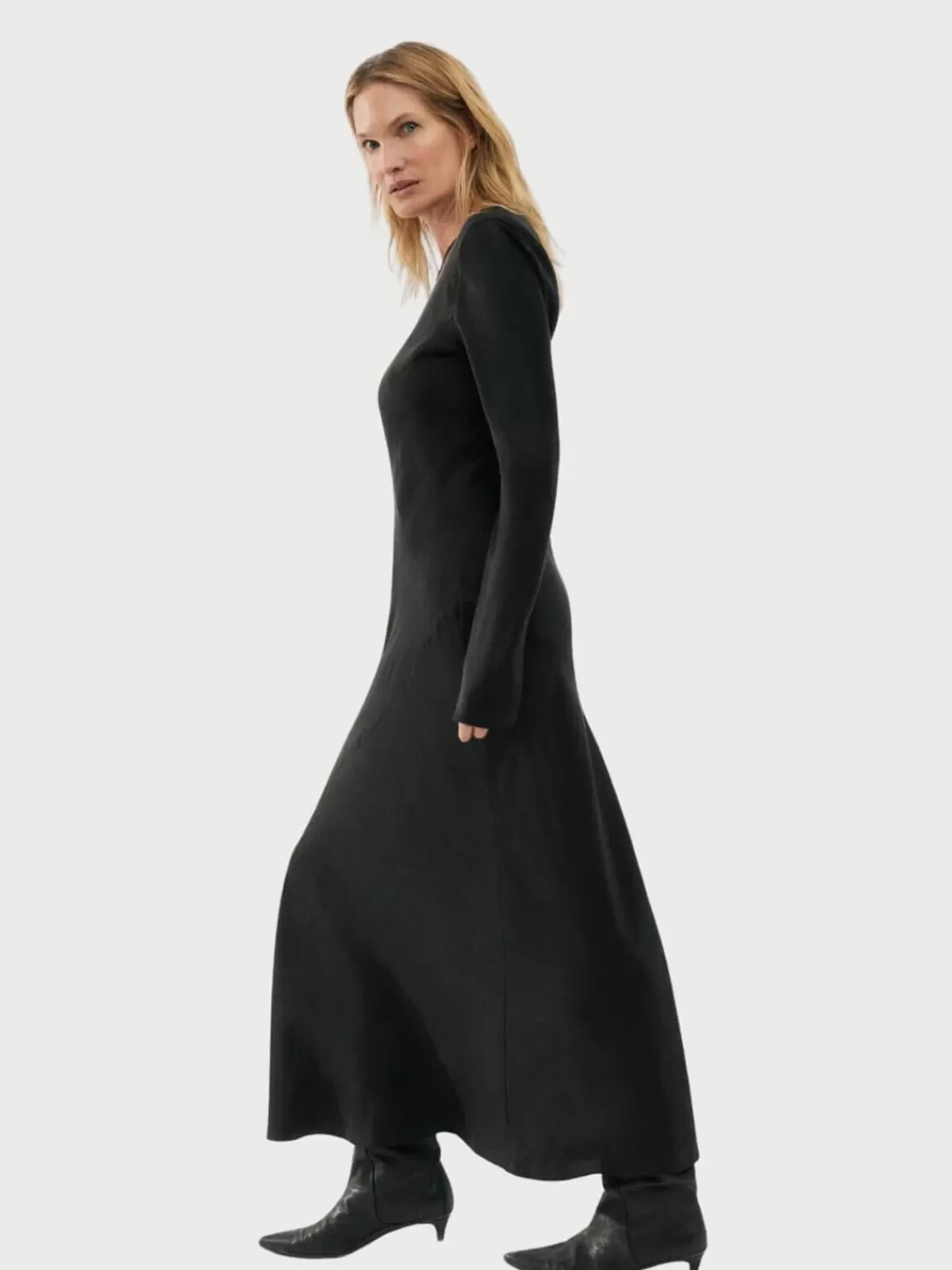 Silk Laundry Gifts & Home | Dresses & Jumpsuits | Full Sleeve Bias Dress - Black