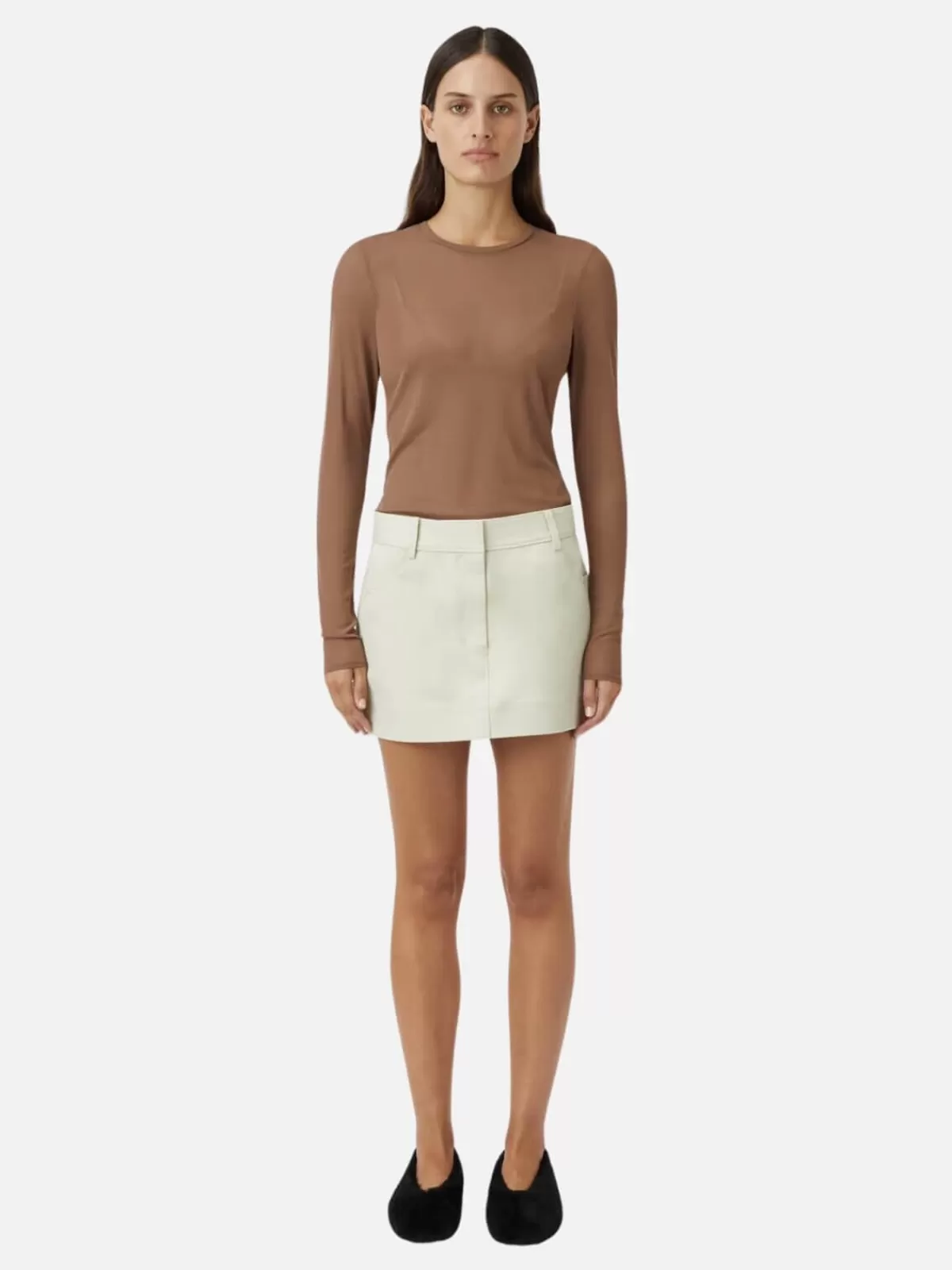 Camilla and Marc Skirts | Hadley Coated Cotton Skirt - Lichen White