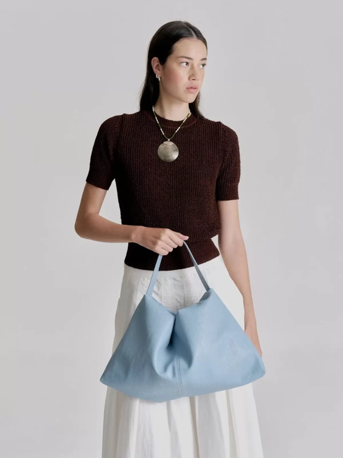 Brie Leon Gifts & Home | Bags & Purses | Harlow Slouch Mono Tote - Dusty Blue