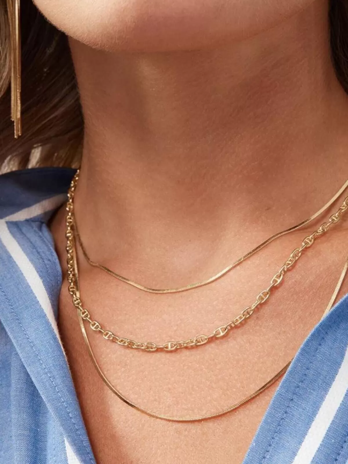 Jolie & Deen Necklaces | Jewellery | 2 Layer Snake Chain Necklace - Gold