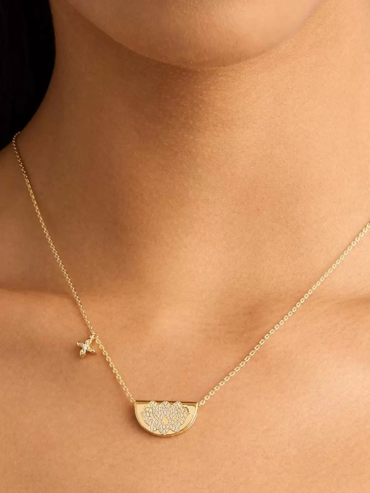 By Charlotte Necklaces | Jewellery | Live In Light Lotus Necklace - Gold