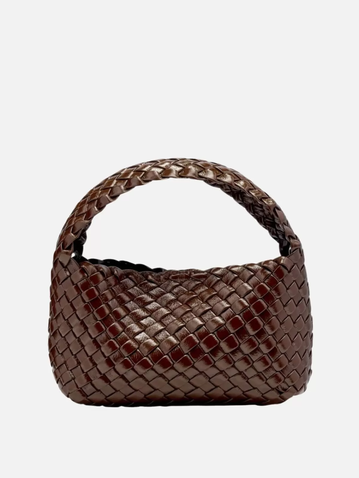 Brie Leon Gifts & Home | Bags & Purses | Luca Mini Woven - Choc Glossy Crinkle