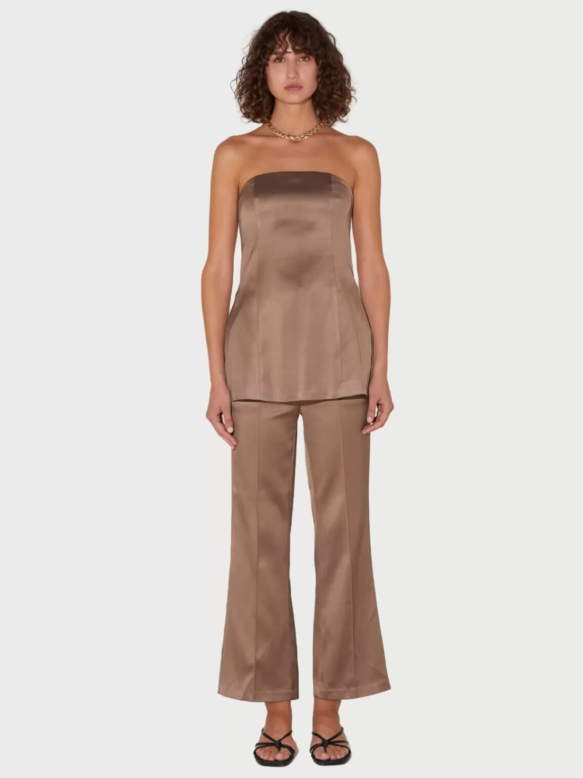 Hansen and Gretel Tops | Orsun Strapless Top - Ash Brown