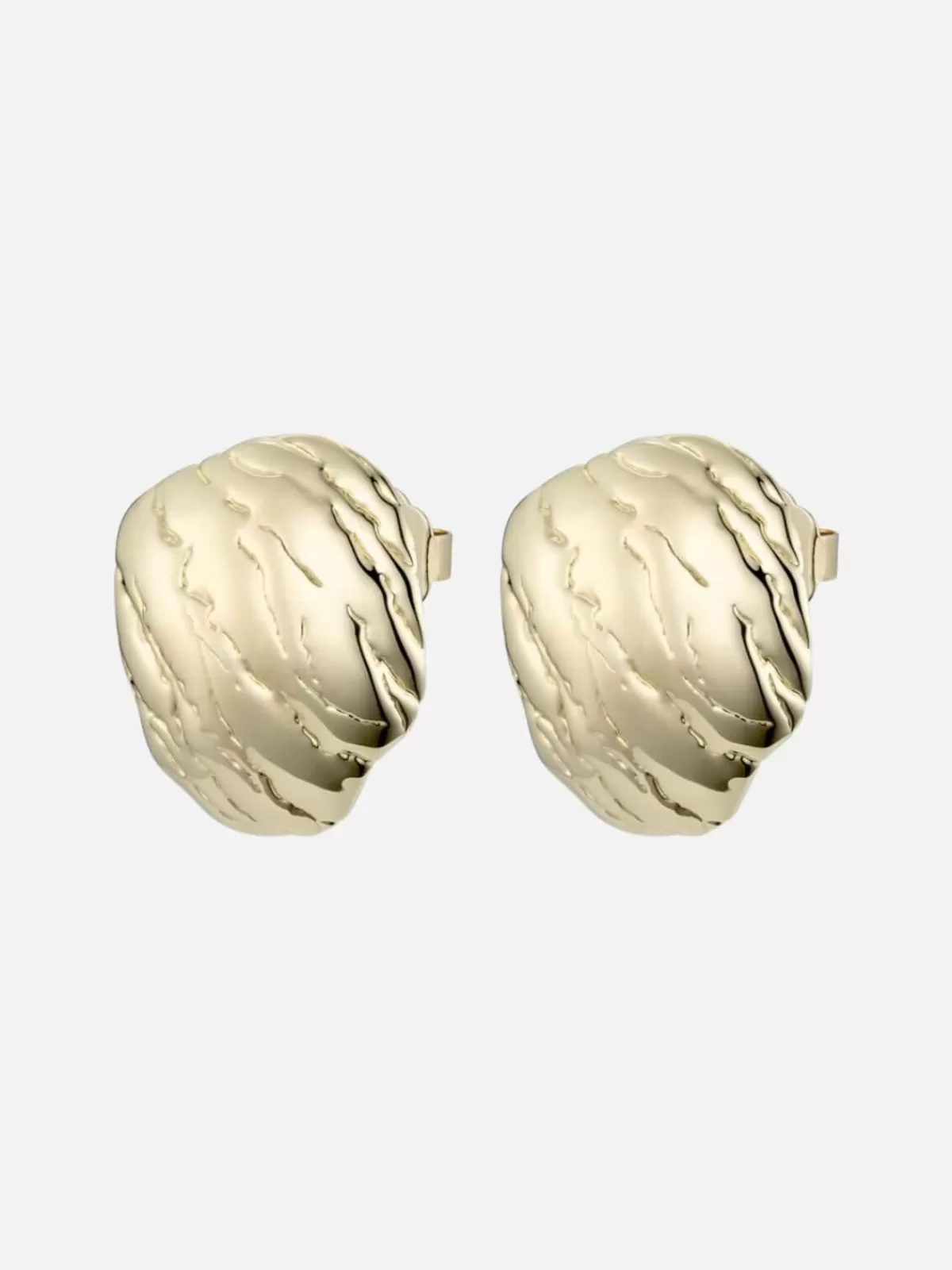 F+H Jewellery Earrings | Jewellery | Oyster Disc Earrings: Brass + 18K Gold Plating