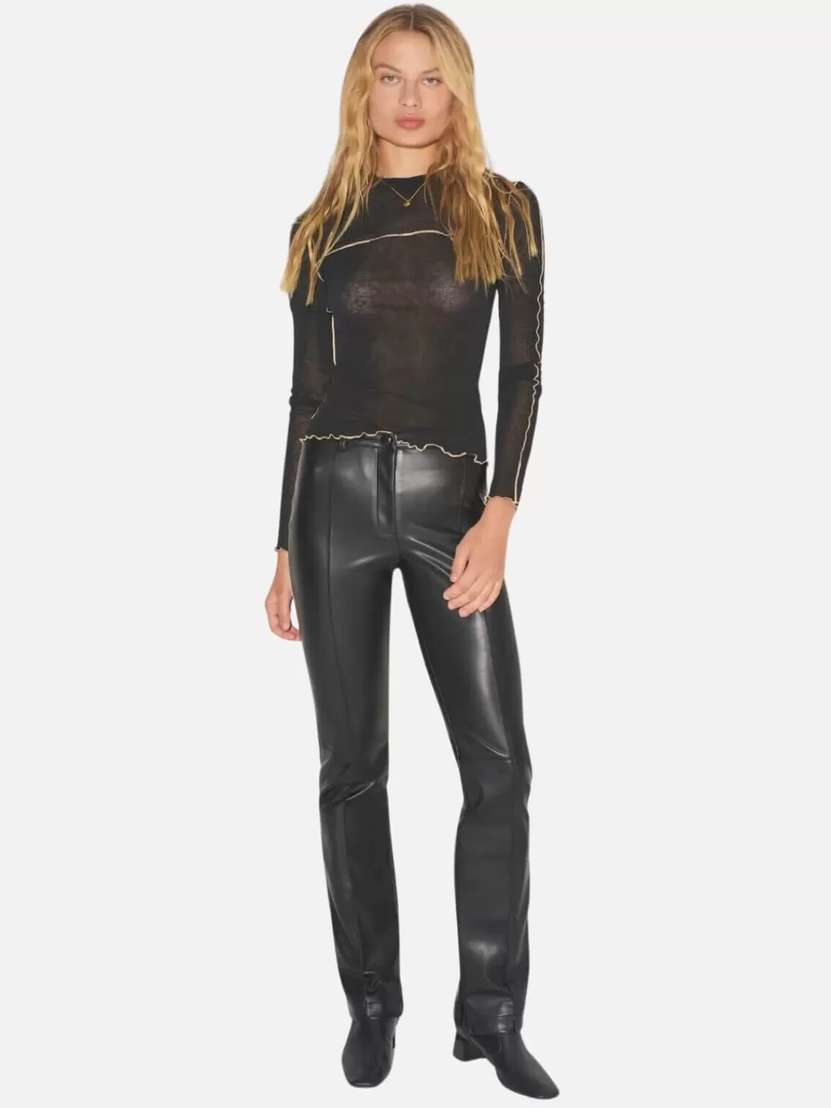 Hansen and Gretel Pants | Pam Fitted Leather Pant - Black