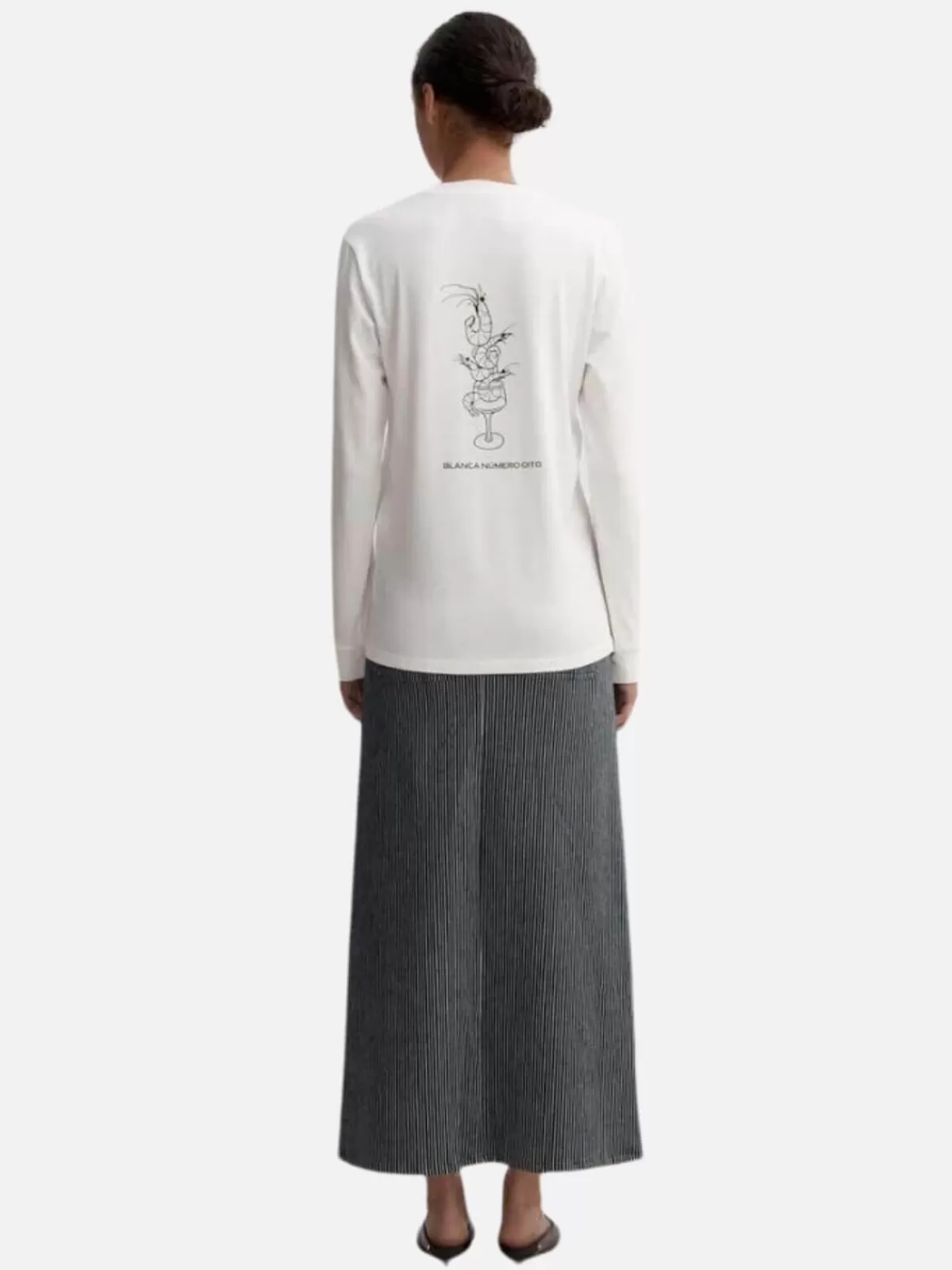 BLANCA Tops | Prawn Cocktail LS Tee - White