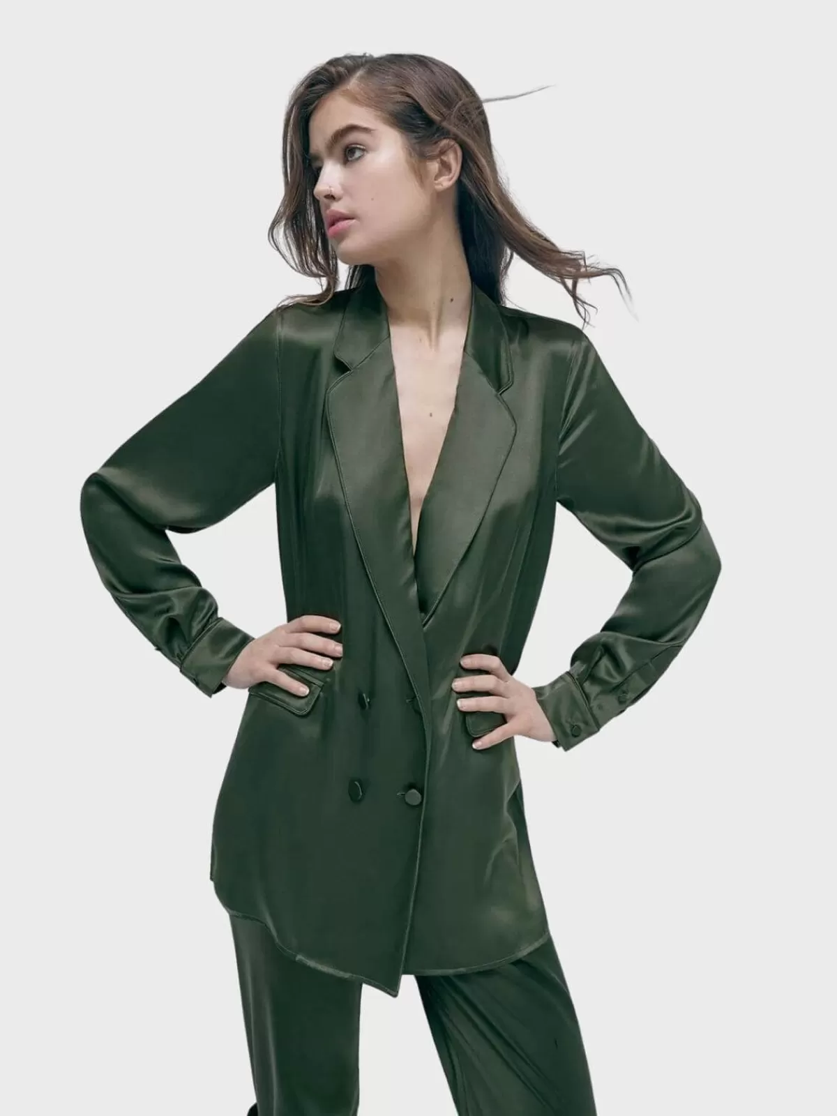 Silk Laundry Sets | Relaxed Blazer - Cedar