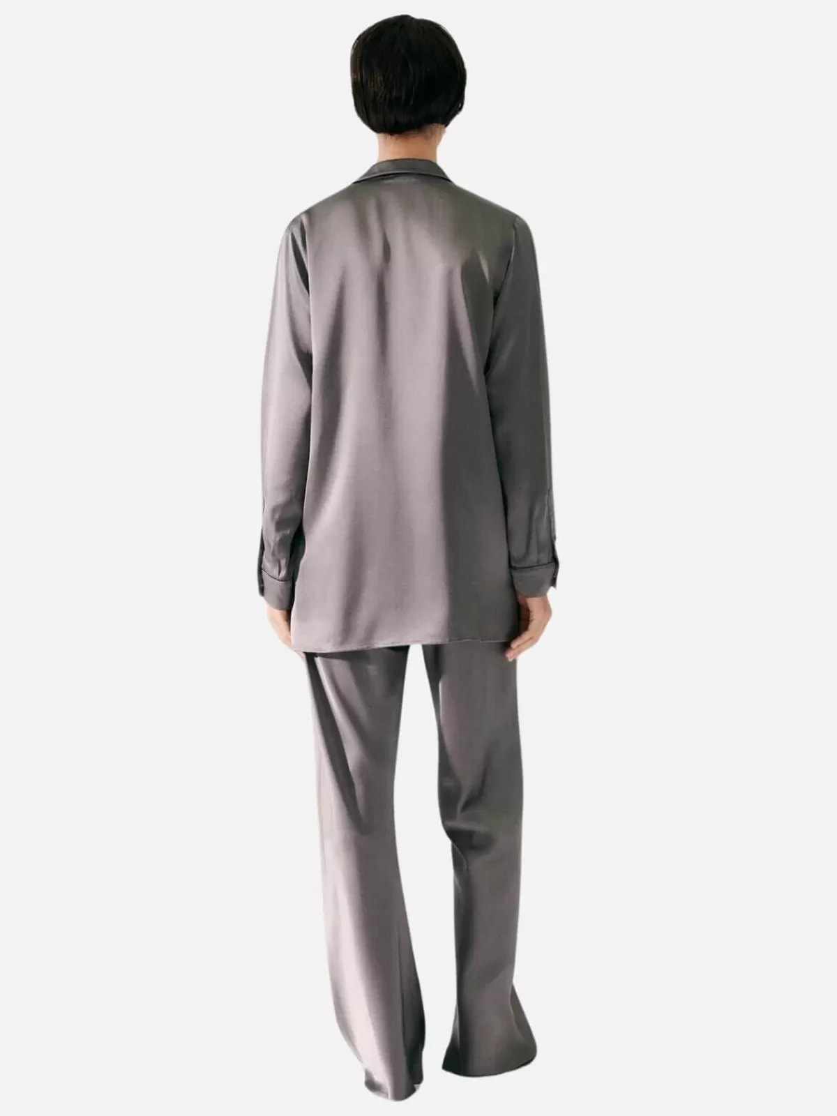 Silk Laundry Sets | Relaxed Blazer - Grey Pearl