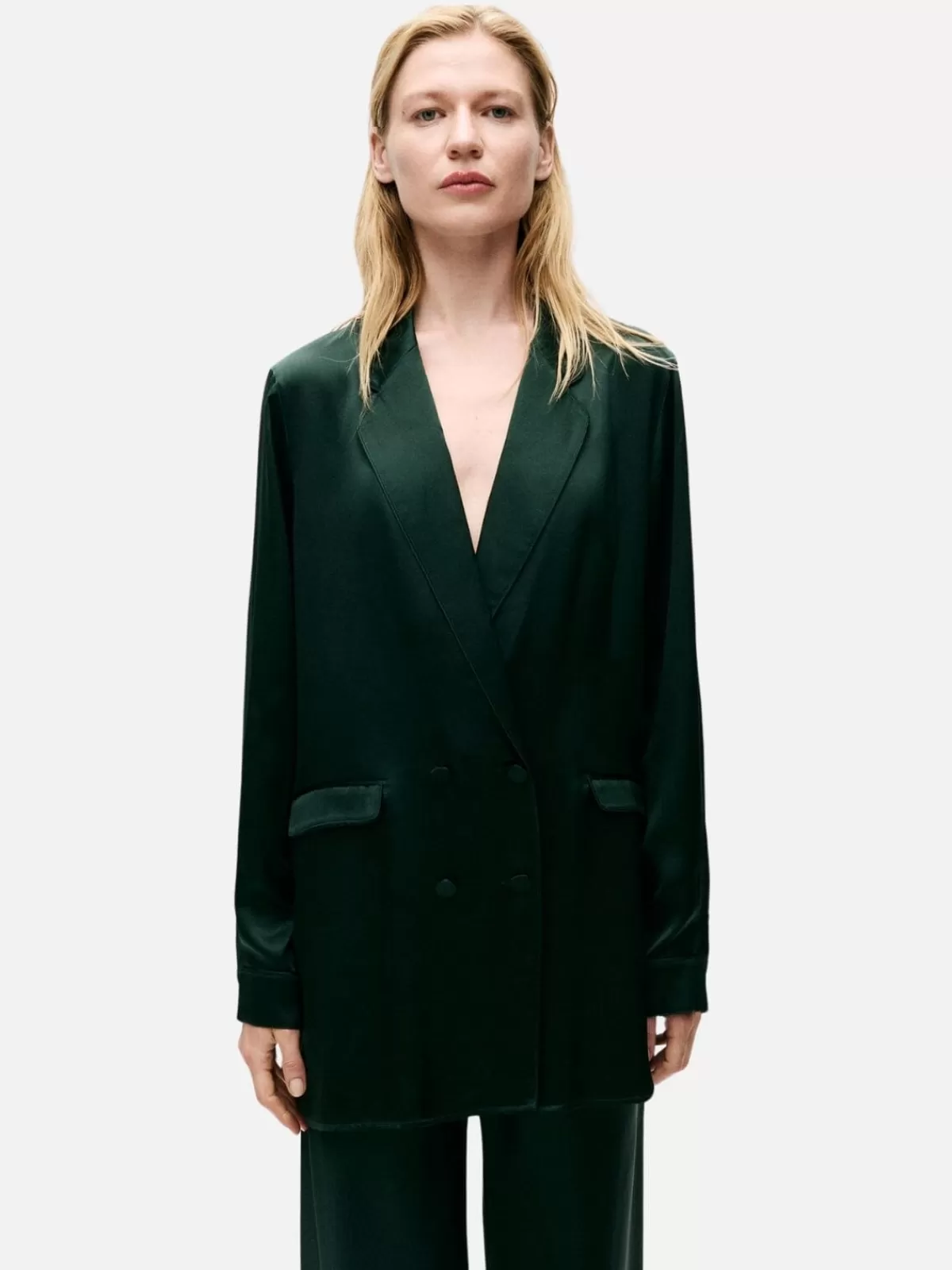 Silk Laundry Sets | Relaxed Blazer - Scarab