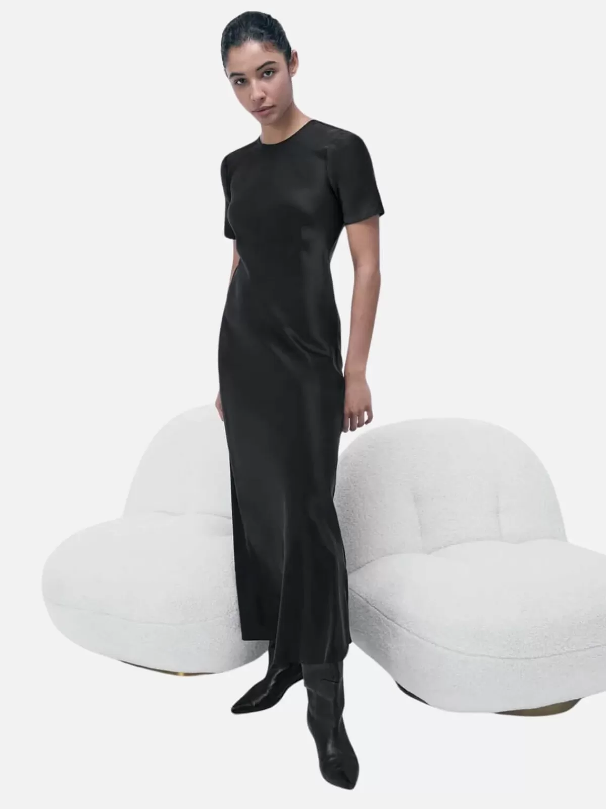 Silk Laundry Dresses & Jumpsuits | Short Sleeve Bias Dress - Black