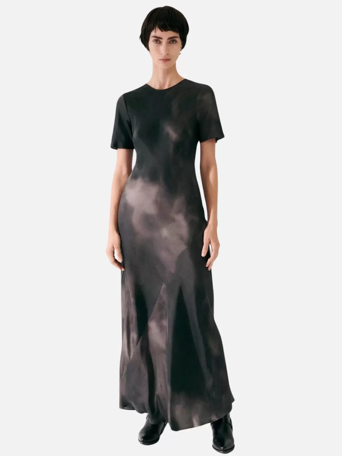 Silk Laundry Dresses & Jumpsuits | Short Sleeve Bias Dress - Smoke