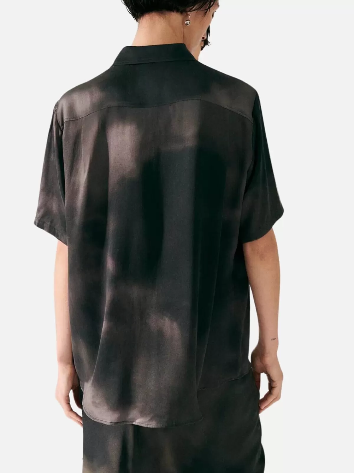 Silk Laundry Tops | Sets | Short Sleeve Boyfriend Shirt - Smoke