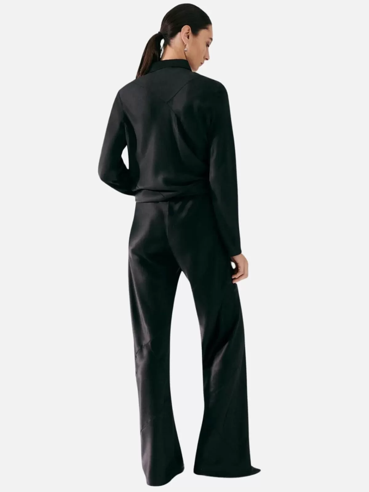 Silk Laundry Pants | Sets | Splice Bias Cut Pants - Black