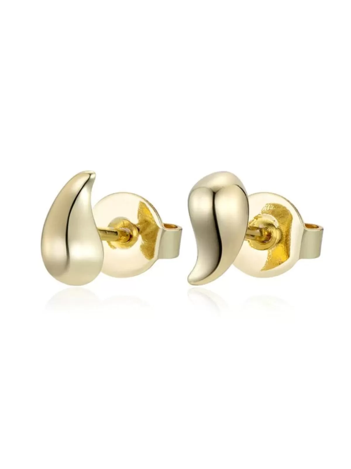 F+H Jewellery Earrings | Jewellery | Teardrop Studs Earrings - Brass + 18K Gold Plating