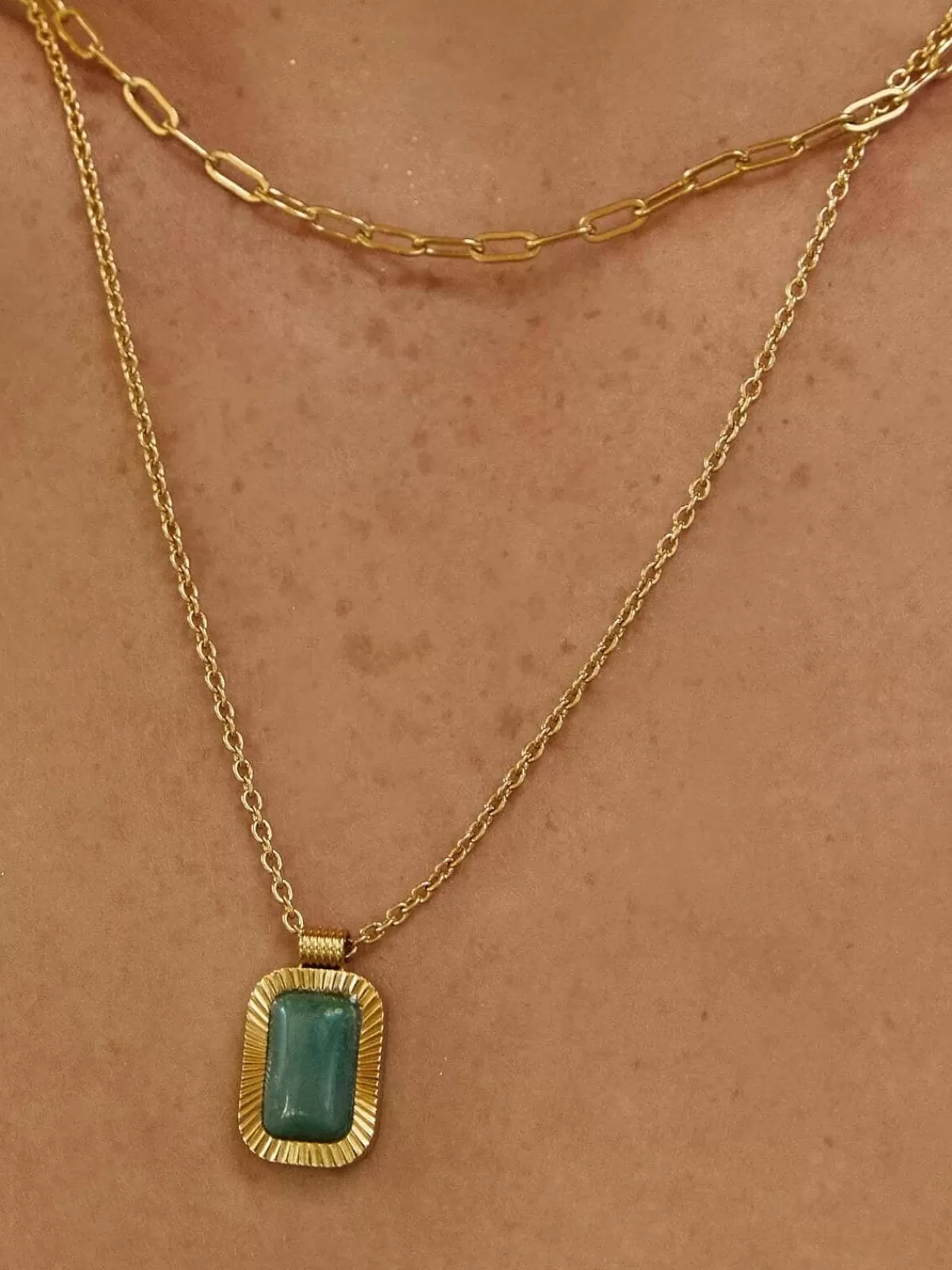 Arms Of Eve 14K | Necklaces | Teo Gold Necklace - Jade