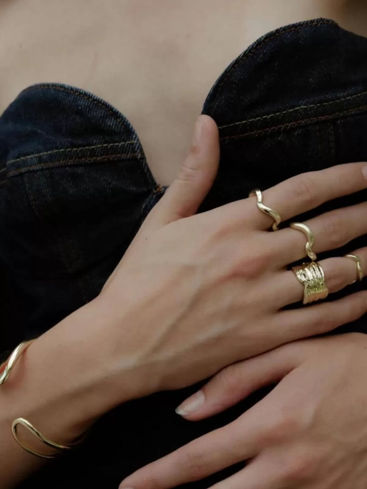 F+H Jewellery Rings | Jewellery | Wave Ring: Brass + 18K Gold